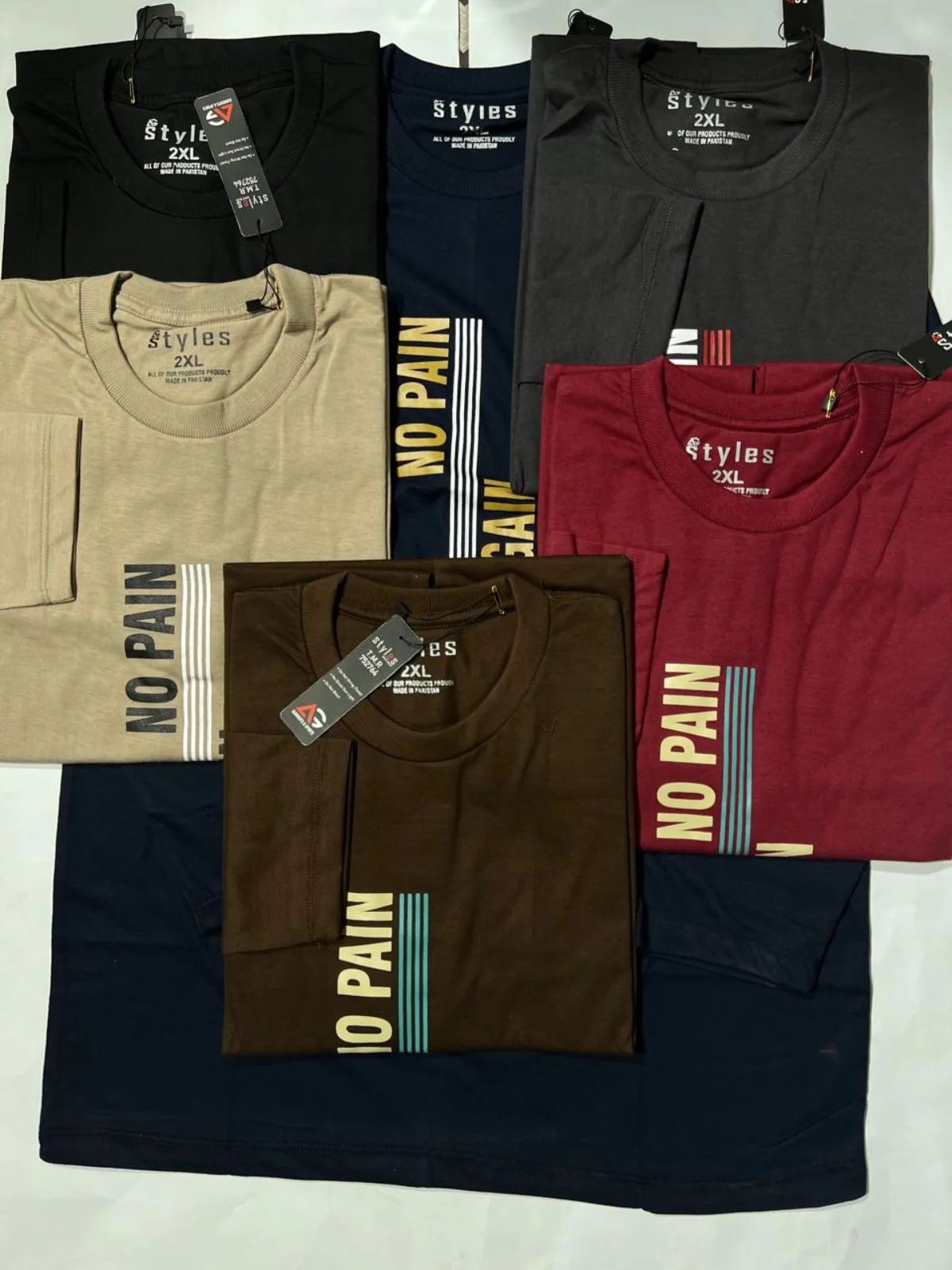 No Pain No Gain Vertical Stripe Long-Sleeve Tees